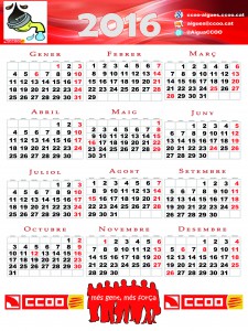 calendario 2016 sector aguas